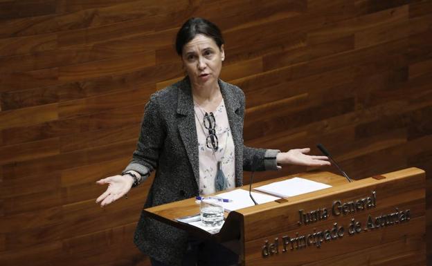 La consejera de Hacienda, Dolores Carcedo, en la Junta General del Principado de Asturias