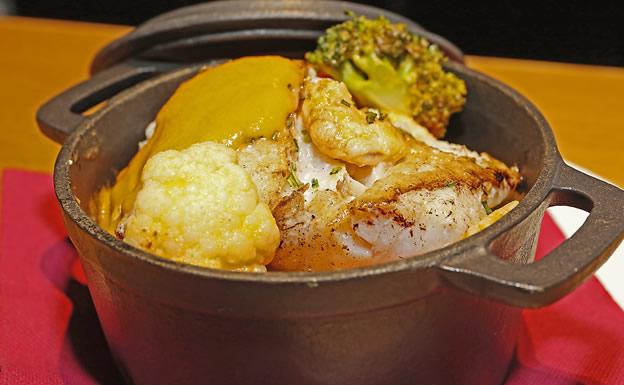 Cazuela de bacalao con verduritas