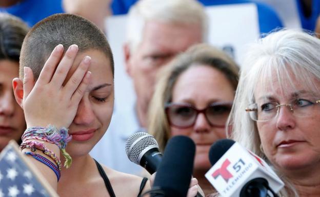 La estudiante Emma Gonzalez, durante su discurso. 