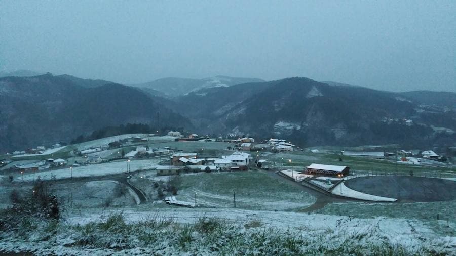 Fotos: El occidente asturiano amanece bajo un manto blanco