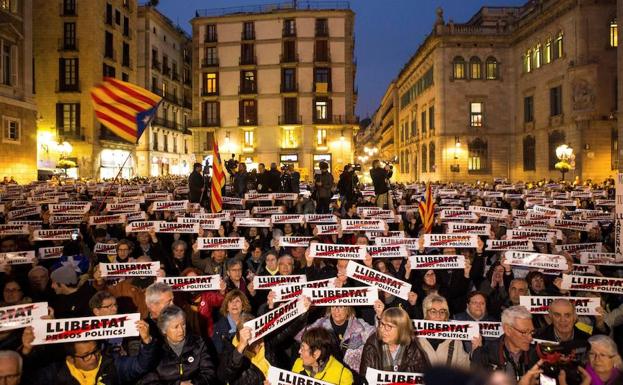 Una de las marchas lideradas por ANC y Ómnium.