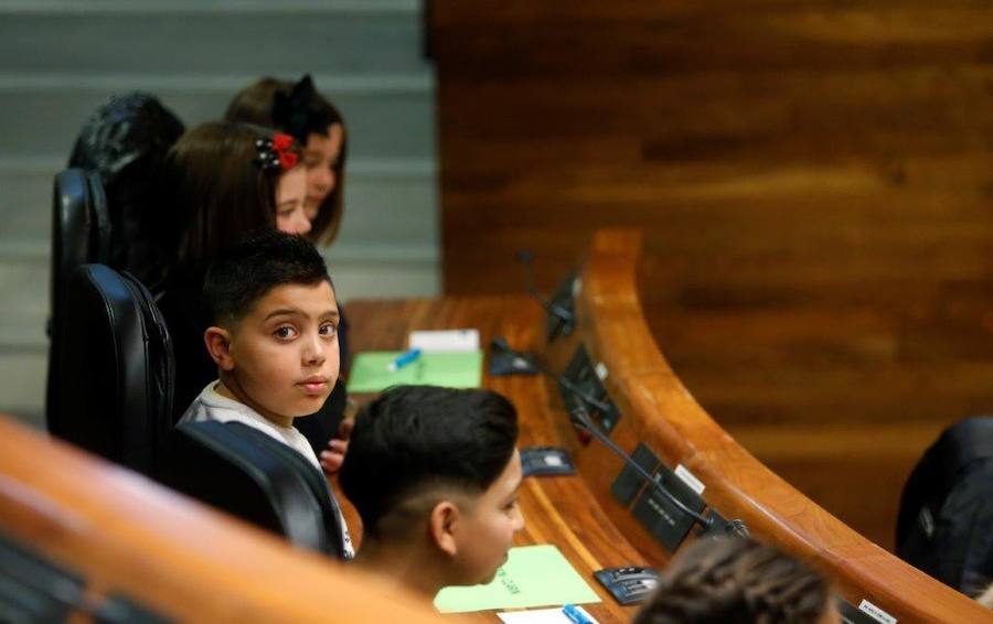 Un total de 75 alumnos de Primaria de Gijón y Mieres han participado en un pleno infantil organizado por Aldeas Infantiles SOS España en la Junta General. El programa 'Diputados por un día' está dirigido a evitar la violencia y el aislamiento infantil. 
