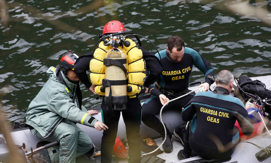 Tras confesar Javier Ledo el crimen de la gijonesa, un equipo de Geas ha vuelto al embalse de Arbón en busca de más pistas