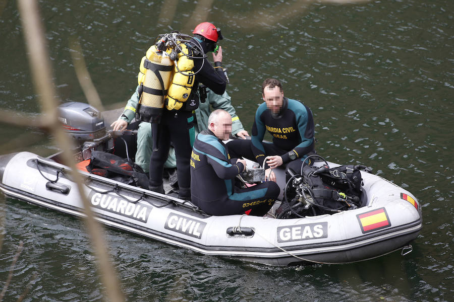 Tras confesar Javier Ledo el crimen de la gijonesa, un equipo de Geas ha vuelto al embalse de Arbón en busca de más pistas