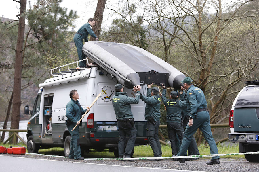 Tras confesar Javier Ledo el crimen de la gijonesa, un equipo de Geas ha vuelto al embalse de Arbón en busca de más pistas