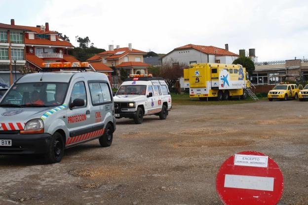 Sede del operativo de búsqueda en Santa María del Mar. 