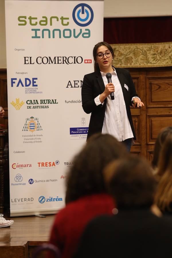 Medio centenar de estudiantes asturianos se han clasificado para la gran final de STARTinnova, el programa de fomento de la cultura emprendedora que promueve EL COMERCIO. Organizados en cinco equipos, han presentado sus proyectos ante un jurado de expertos en el Aula Magna del Edificio Histórico de la Universidad de Oviedo