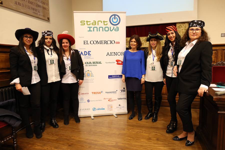 Medio centenar de estudiantes asturianos se han clasificado para la gran final de STARTinnova, el programa de fomento de la cultura emprendedora que promueve EL COMERCIO. Organizados en cinco equipos, han presentado sus proyectos ante un jurado de expertos en el Aula Magna del Edificio Histórico de la Universidad de Oviedo