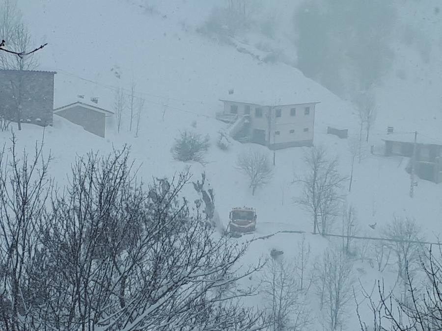 Fotos: Medio metro de nieve en los pueblos del Oriente asturiano