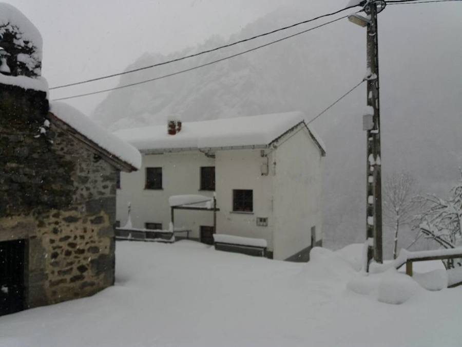 Fotos: Medio metro de nieve en los pueblos del Oriente asturiano