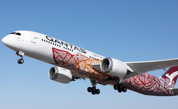 Un avión de la aerolínea Qantas.