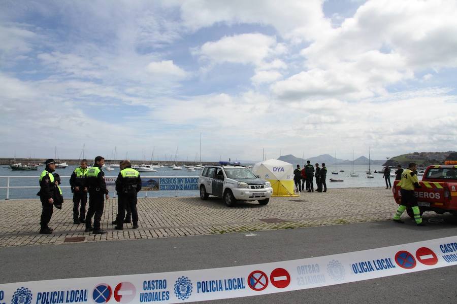 Fotos: Rescatan el cadáver de una mujer en la costa de Castro Urdiales