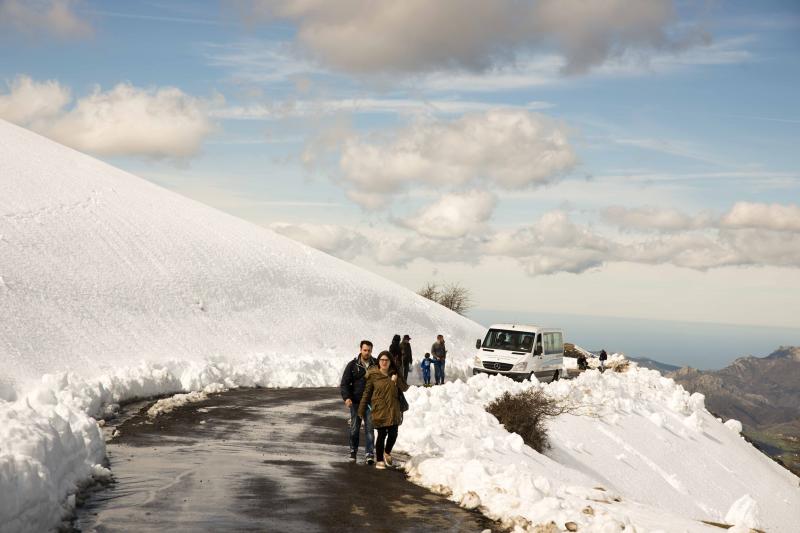 La preciosa estampa que ofrece estos días el paraje protegido atrae a multitud de turistas y provoca colas