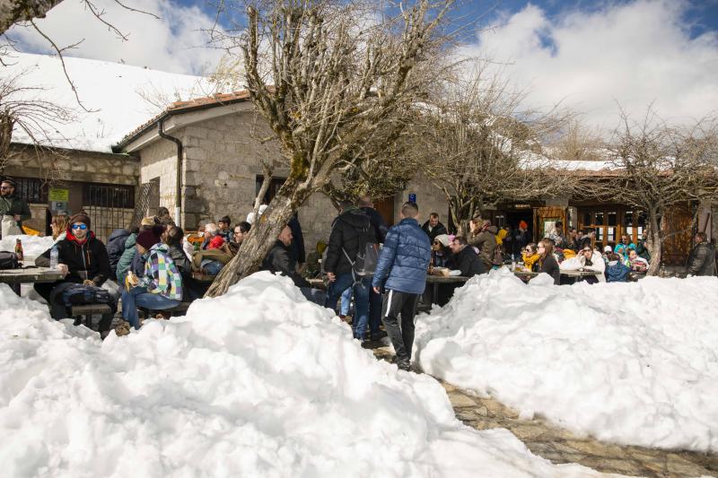 La preciosa estampa que ofrece estos días el paraje protegido atrae a multitud de turistas y provoca colas