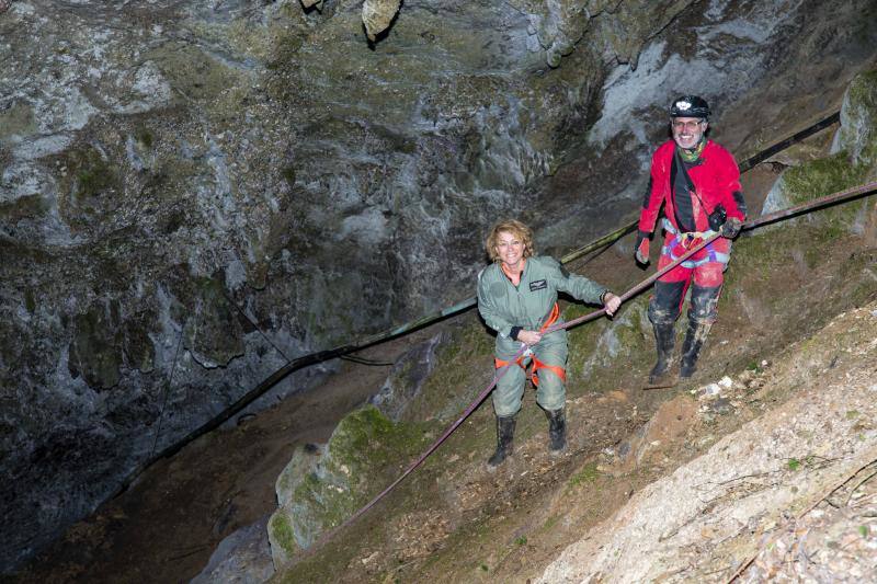 El Grupo Torreblanca recreó la primera bajada a la cueva de Tito Bustillo. En la recreación participaron algunos de los descubridores