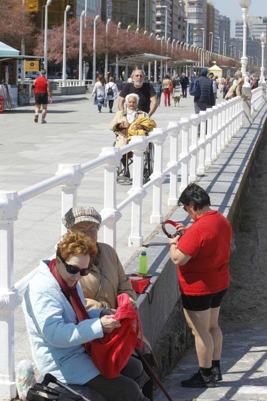 Fotos: Gijón, dispuesto a disfrutar del sol y del calor