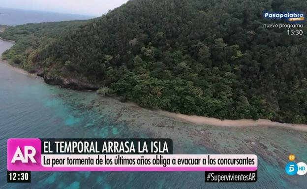 Primeras imágenes del temporal que ha obligado a evacuar a los concursantes de 'Supervivientes'.