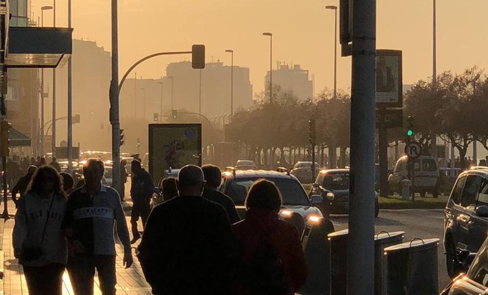 El muro de San Lorenzo, a primera hora de hoy viernes.