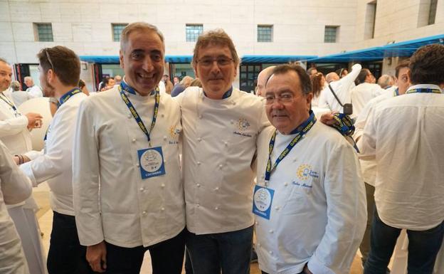 Luis Alberto Martínez, Andoni Luis Aduriz y Pedro Morán. 