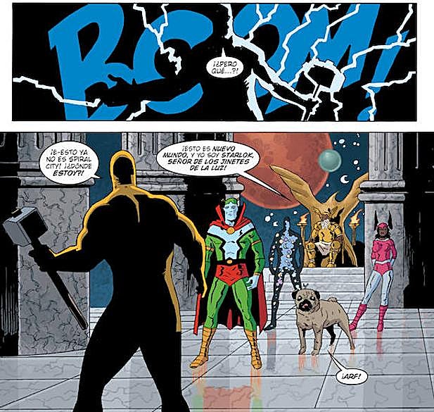 Dos viñetas del 'Black Hammer' de David Rubín. 