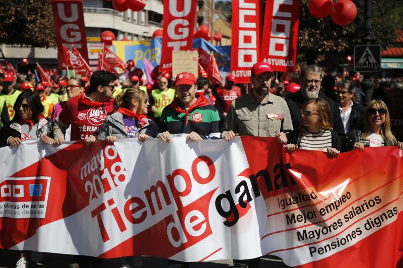 La manifestación parte del Parque Viejo de La Felguera bajo el lema «Igualdad, mejor empleo, mayores salarios, pensiones dignas»