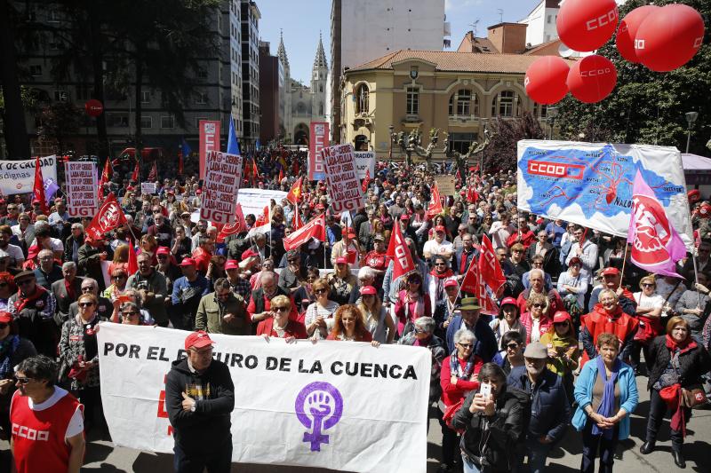 La manifestación parte del Parque Viejo de La Felguera bajo el lema «Igualdad, mejor empleo, mayores salarios, pensiones dignas»