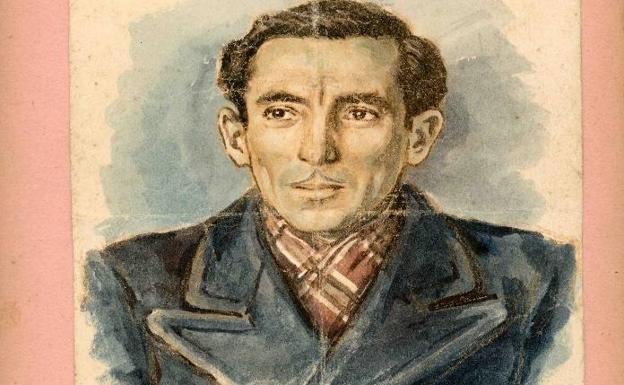 Gonzalo Barrena Blanco, en un retrato del Luis Fernández, reconocido dibujante y escultor mierense y, también, niño de la Guerra.