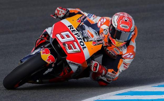 Marc Márquez, rodando en el trazado de Jerez. 