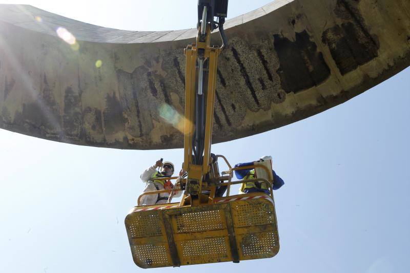 Fotos: Comienzan los trabajos de restauración en el &#039;Elogio del Horizonte&#039;