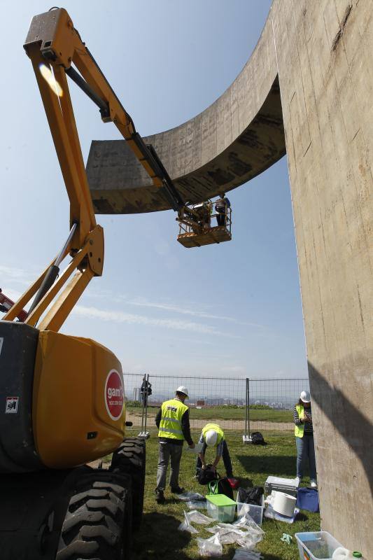 Fotos: Comienzan los trabajos de restauración en el &#039;Elogio del Horizonte&#039;