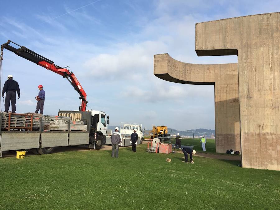 Fotos: Comienzan los trabajos de restauración en el &#039;Elogio del Horizonte&#039;
