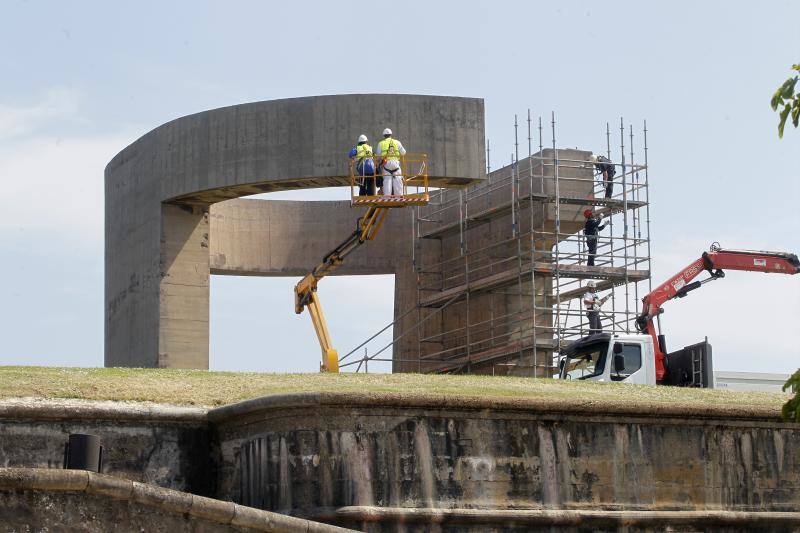 Fotos: Comienzan los trabajos de restauración en el &#039;Elogio del Horizonte&#039;