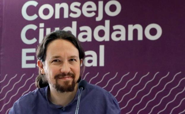 El líder de Podemos, Pablo Iglesias, durante el Consejo Ciudadano Estatal para analizar el nuevo escenario político con el Gobierno de Pedro Sánchez el pasado 15 de junio.