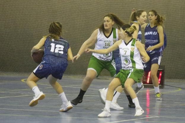 Un partido del Alecar Skoda Avilés Basket. 