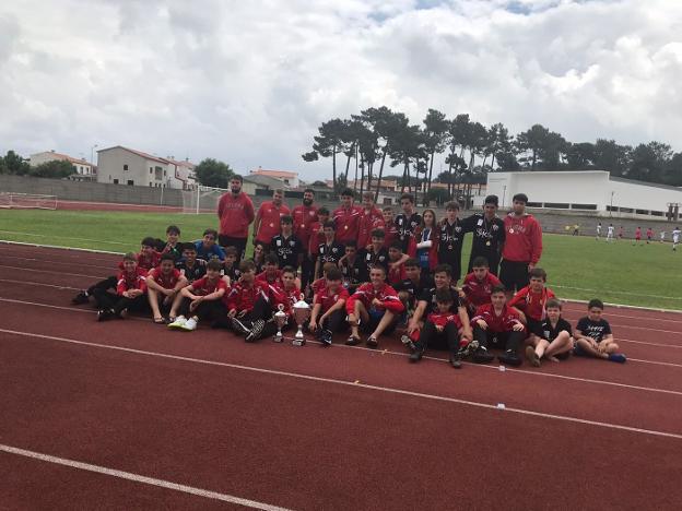 Los jugadores del Codema, en Caldas de Rainha. 