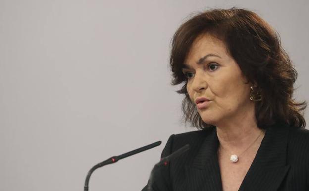 La vicepresidenta del Gobierno, Carmen Calvo.