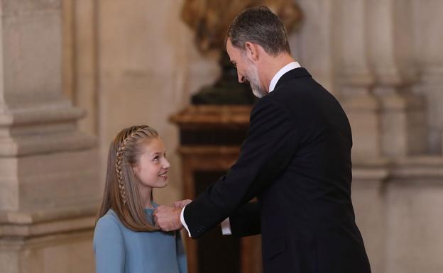 La Princesa el pasado enero cuando Felipe VI le impuso el Toisón de Oro. 