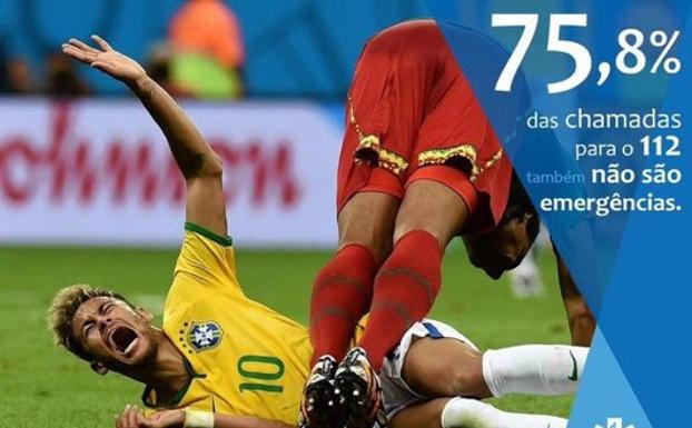 El 112 portugués aprovecha el 'teatro' de Neymar para una campaña contra las emergencias falsas