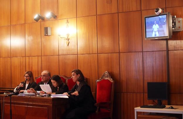 Julio Pardo siguió la vista del recurso por videoconferencia, arriba a la derecha. 