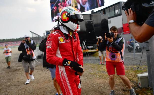 Vettel, tras el accidente en el Gp de Alemania.