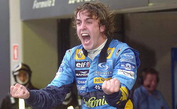 Imagen. Alonso celebra su primer título mundial. 