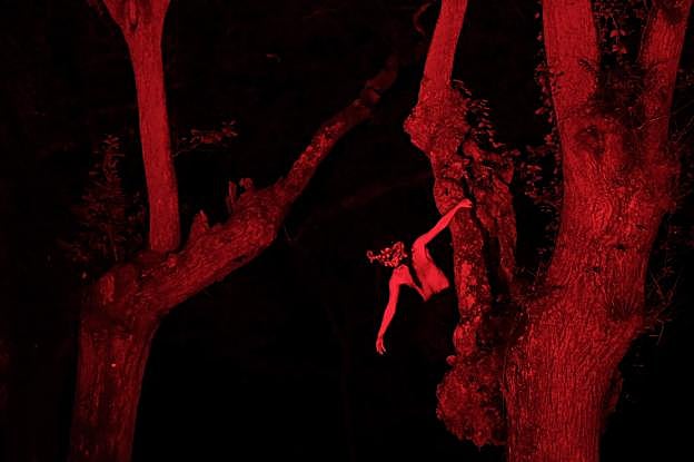 Los personajes mitológicos protagonizaron un hermoso paseo nocturno por el Jardín Botánico. :: FOTOS: CAROLINA SANTOS