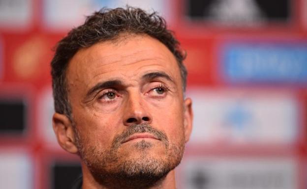 Luis Enrique, durante la rueda de prensa de este viernes.