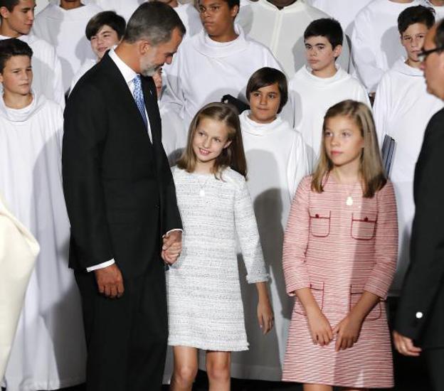 La Familia Real, a su llegada a Covadonga. 