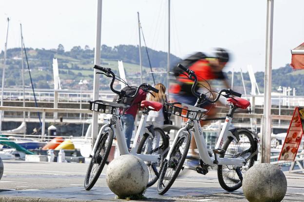 Estación de bicicletas en la zona de Fomento. 