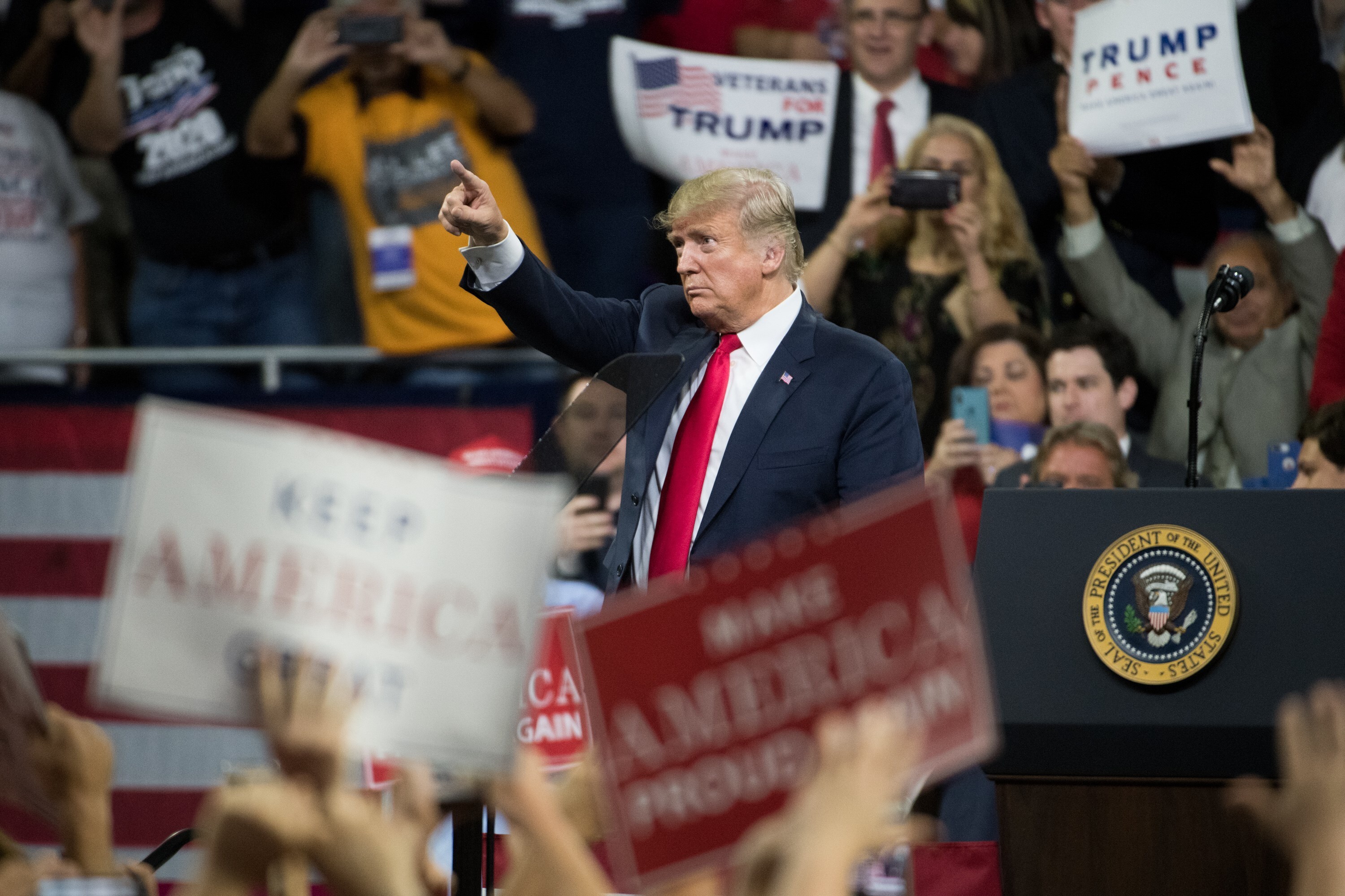 El presidente de EE UU, Donald Trump, durante una campaña en Tennessee.