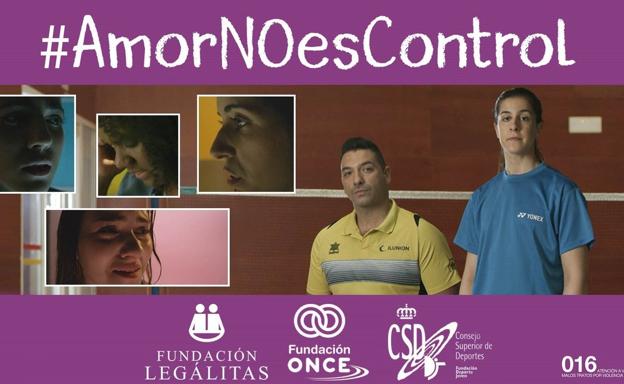 Campaña #AmorNOesControl, presentada por los deportistas españoles Carolina Marín y Roberto Mena.