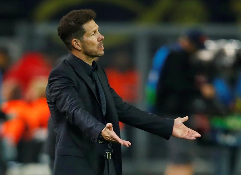 Simeone, durante el partido.