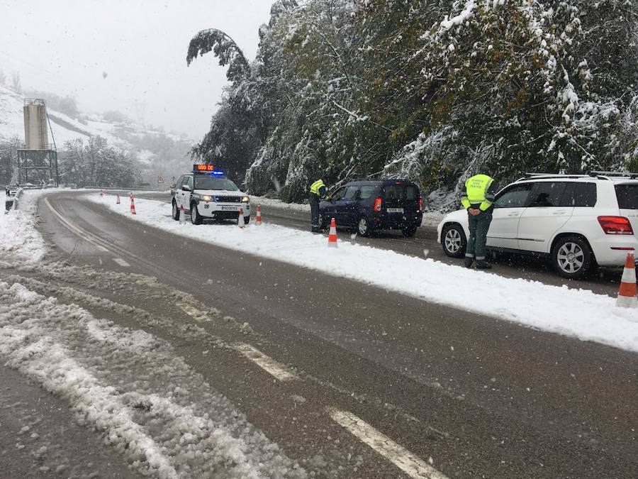 El temporal se ha recrudecido y además de complicar la comunicación con la Meseta, ha ocasionado numerosas incidencias. La nieve ha cubierto muchos puntos de la región dejando estampas totalmente invernales