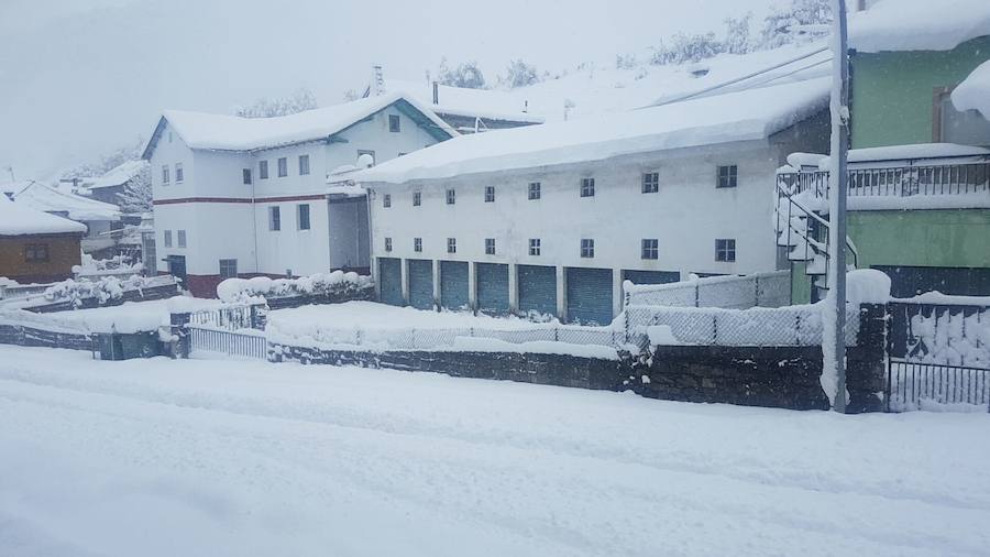 El temporal se ha recrudecido y además de complicar la comunicación con la Meseta, ha ocasionado numerosas incidencias. La nieve ha cubierto muchos puntos de la región dejando estampas totalmente invernales